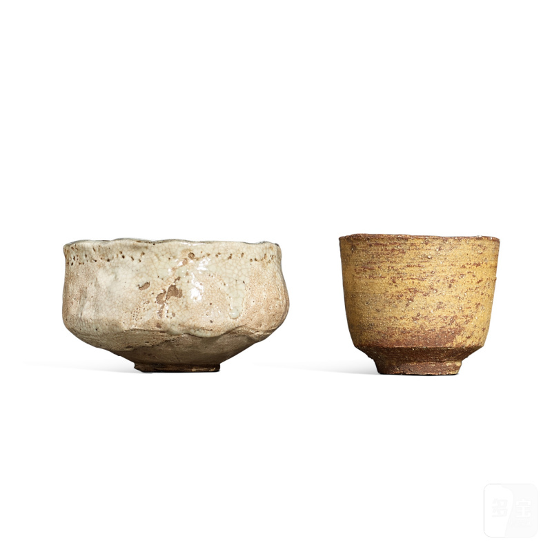A Korean tea bowl, Joseon dynasty, and a Japanese tea bowl, Azuchi–Momoyama - Edo period | 韓國 朝鮮王朝 黃伊羅保茶盌 及 日本 安土桃山至江戶時代 鐵繪竹紋志野茶盌 - 图3